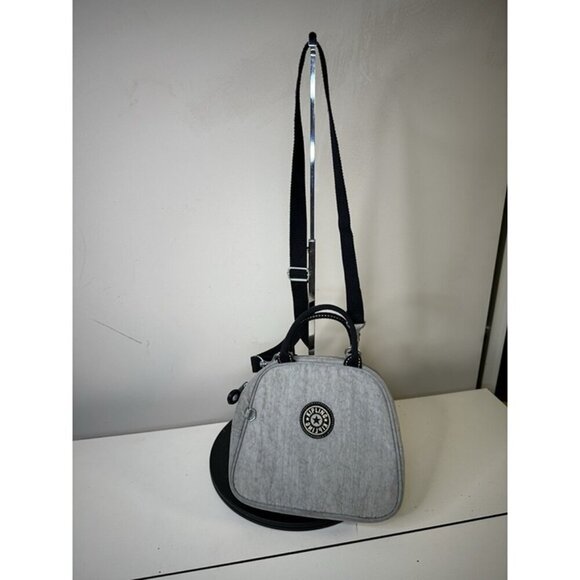 Kipling Small Gray Bag Pockets Logo Unisex Stitching - Picture 2 of 9